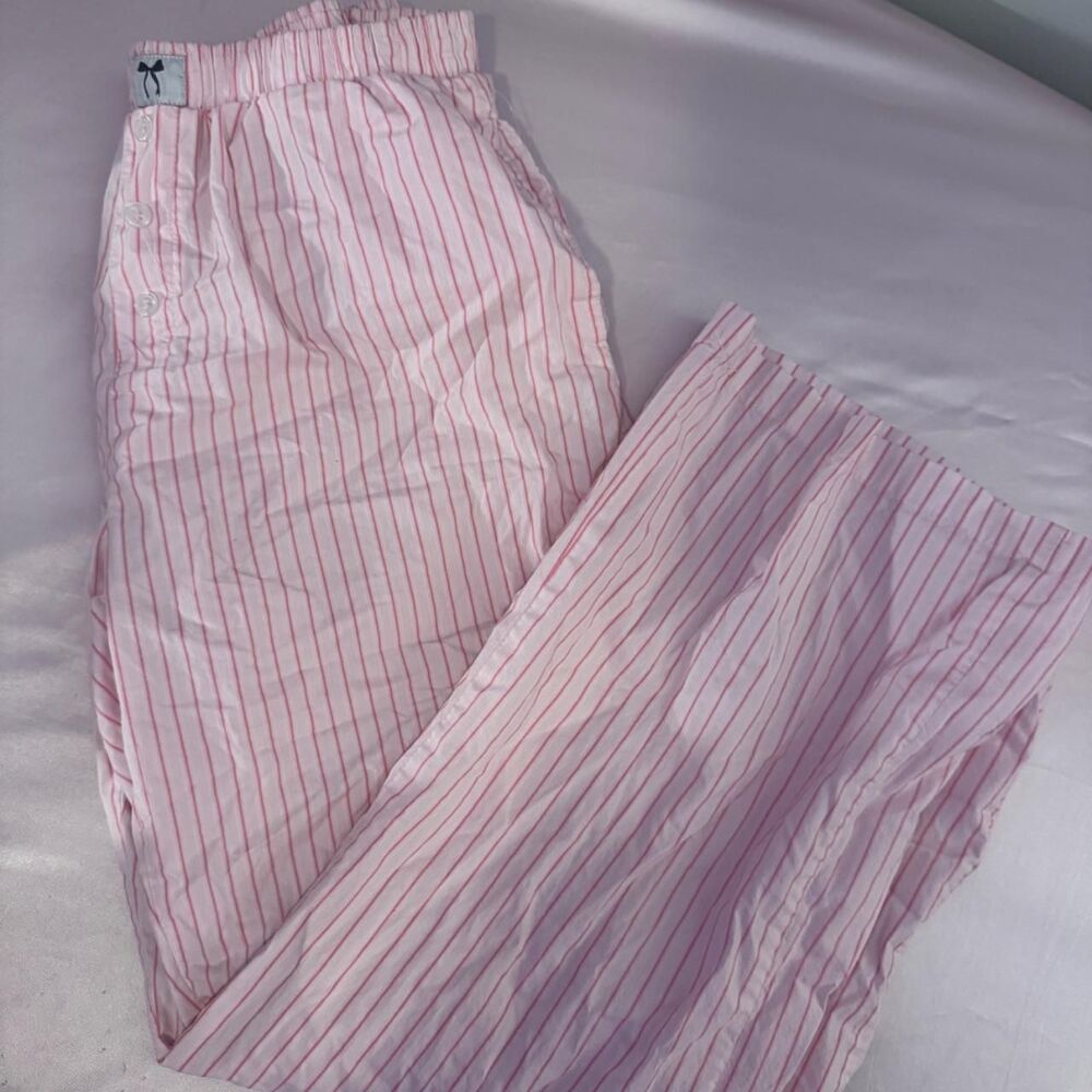 pink wide leg lounge pants
